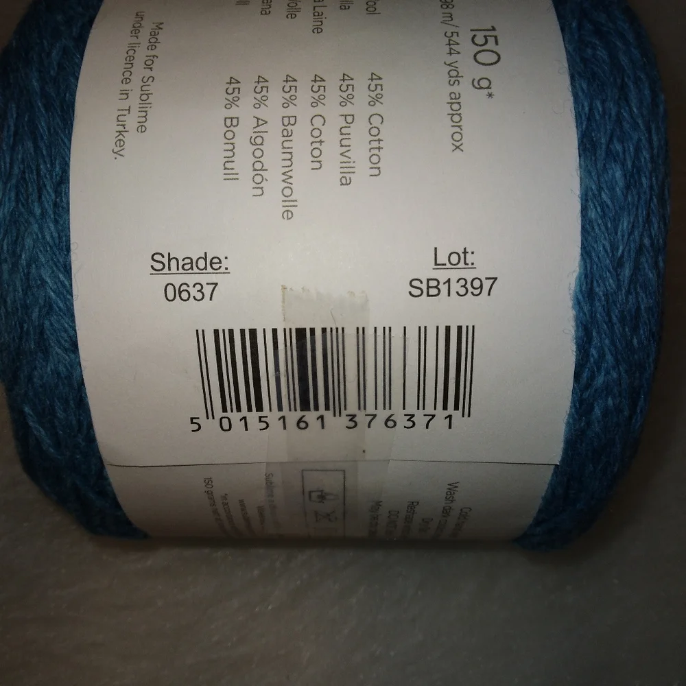 YARN Sublime Eden, 150 g 544 yards, 55% wool 45% cotton